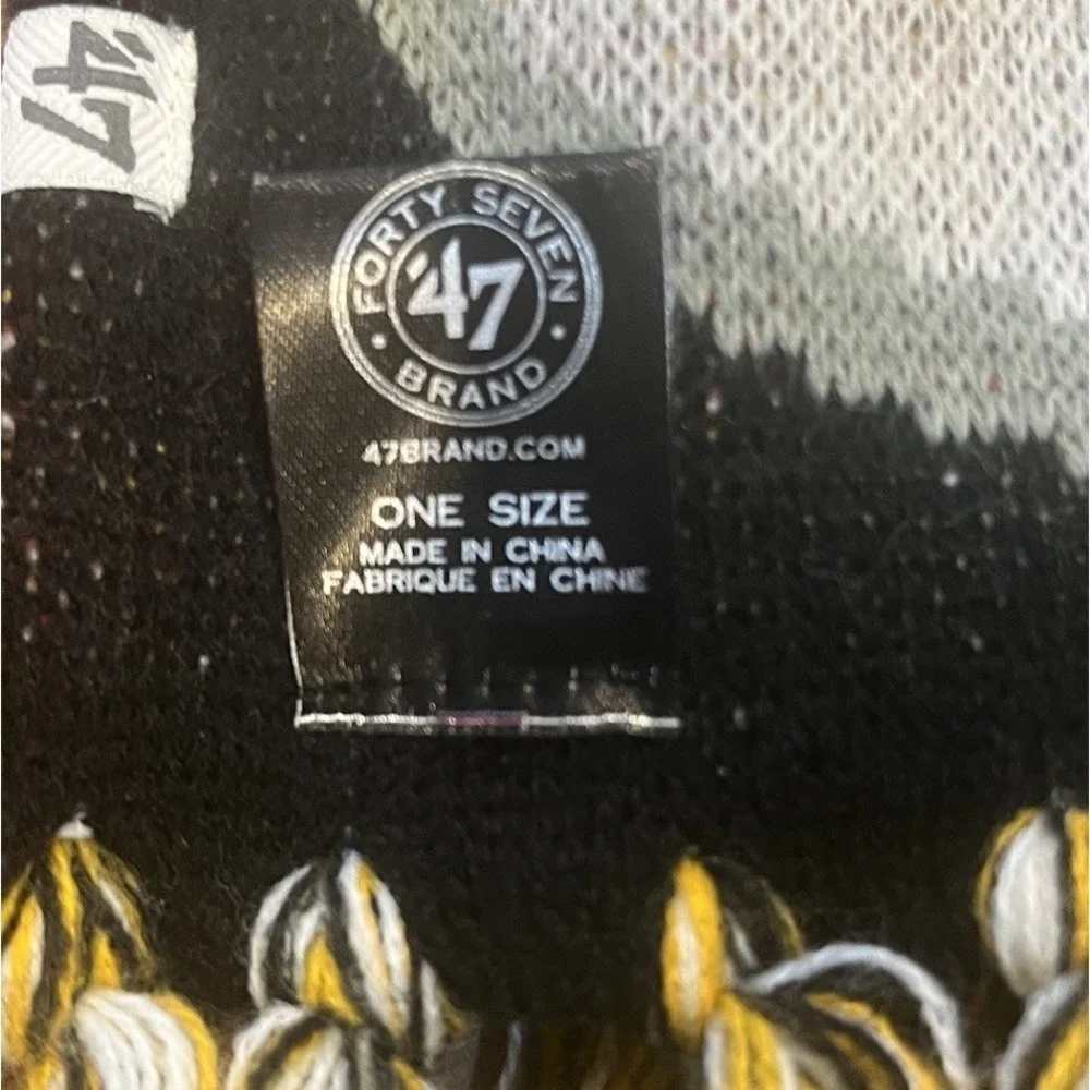 Pittsburgh Steelers Winter Hat Scarf Set NFL Ear Flap Beanie Logo 47 Brand Knit